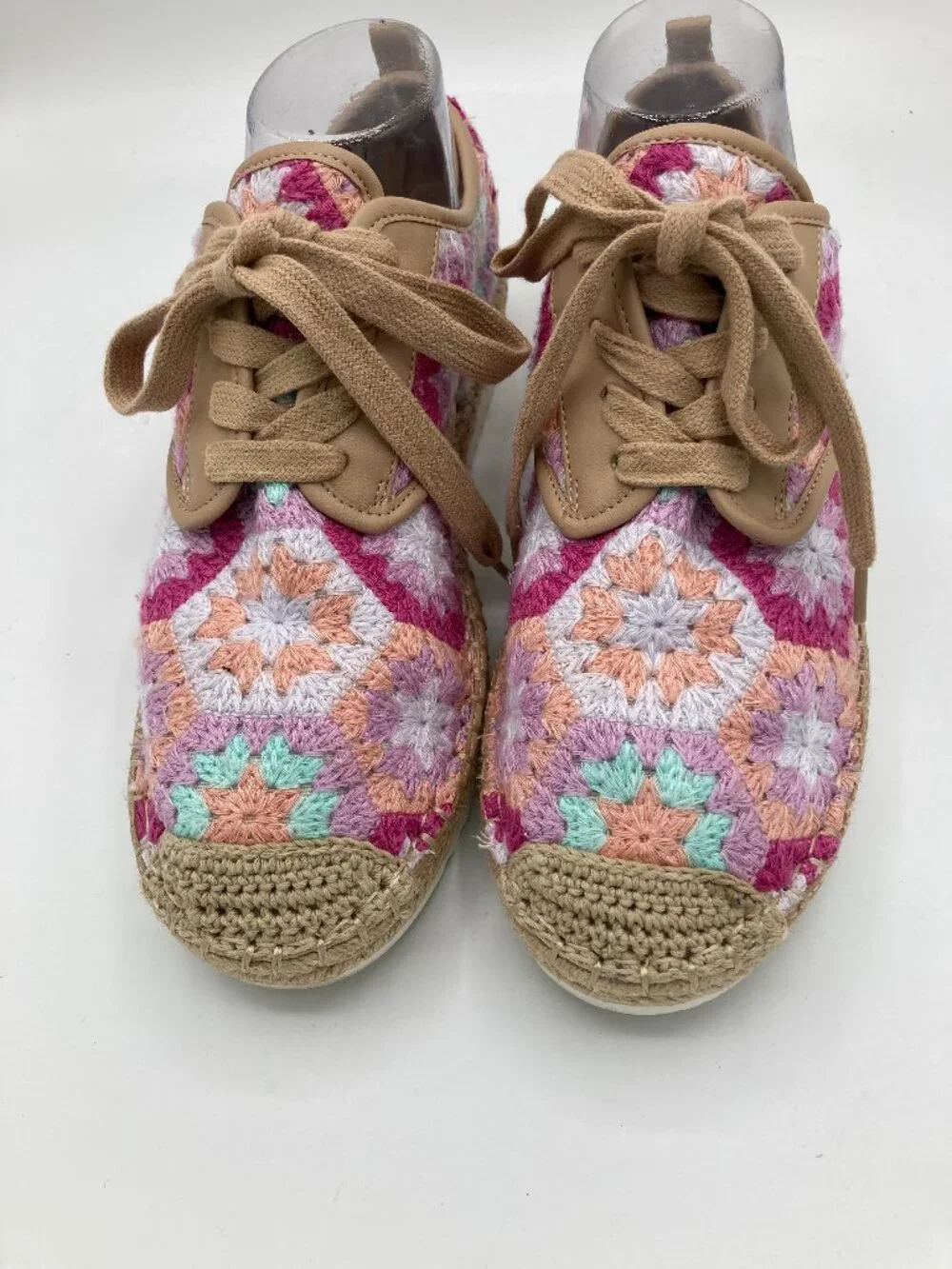 WOMENS BOHO  CROCHET ESPADRILLE SNEAKERS 9 M